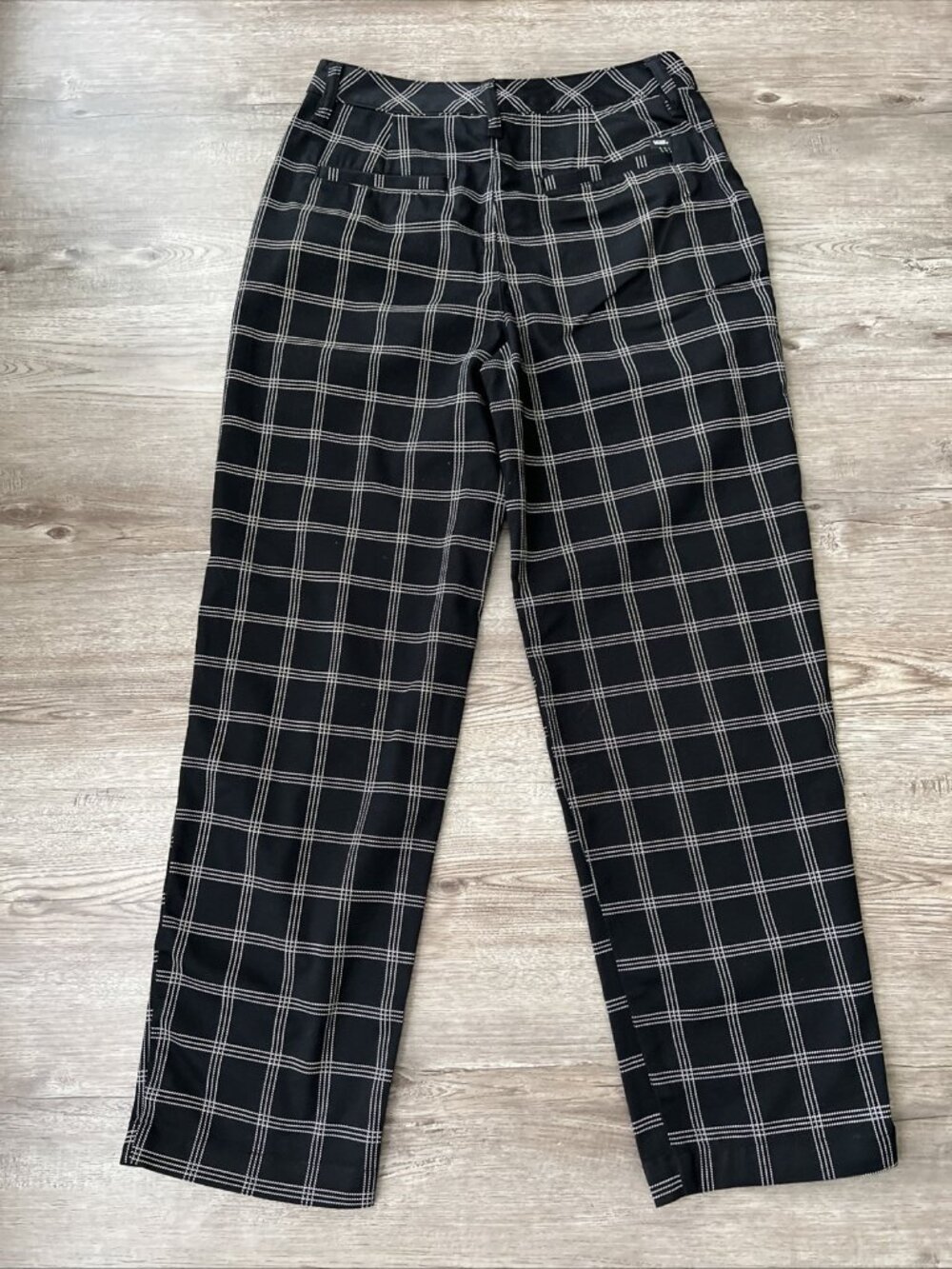 Vans Breanna Relaxed Straight Pants Womens 25 Black Check Plaid Ankle Length - Picture 11 of 16